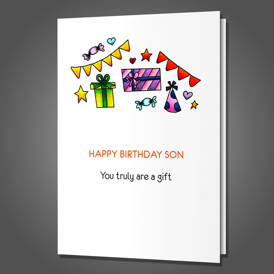 Gift From Son Funny Birthday Card, Adult Humor