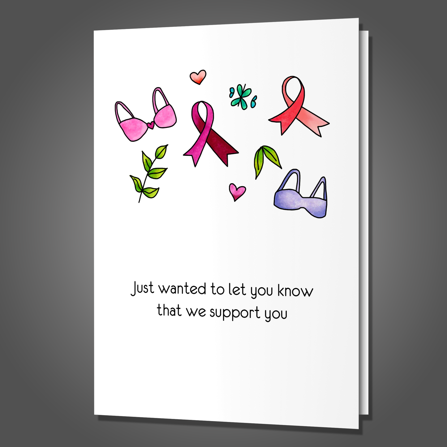 Bra Can't Support You - Breast Cancer Card
