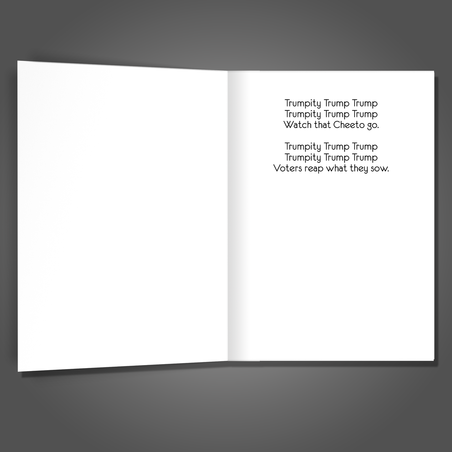 Trumpy the Snowman, Merry Christmas Card, Funny Christmas Card