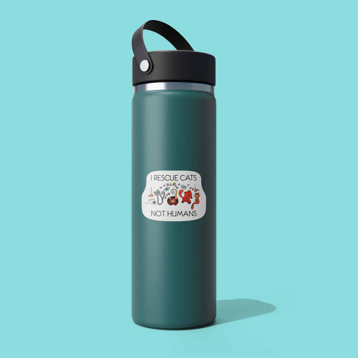 I Rescue Cats Not Humans STICKER