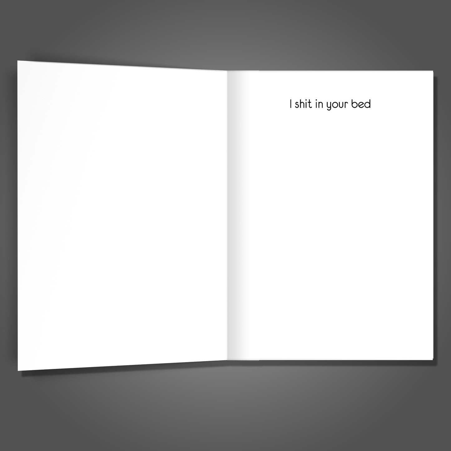 I Shit in Your Bed, Thank You Hospitality Card