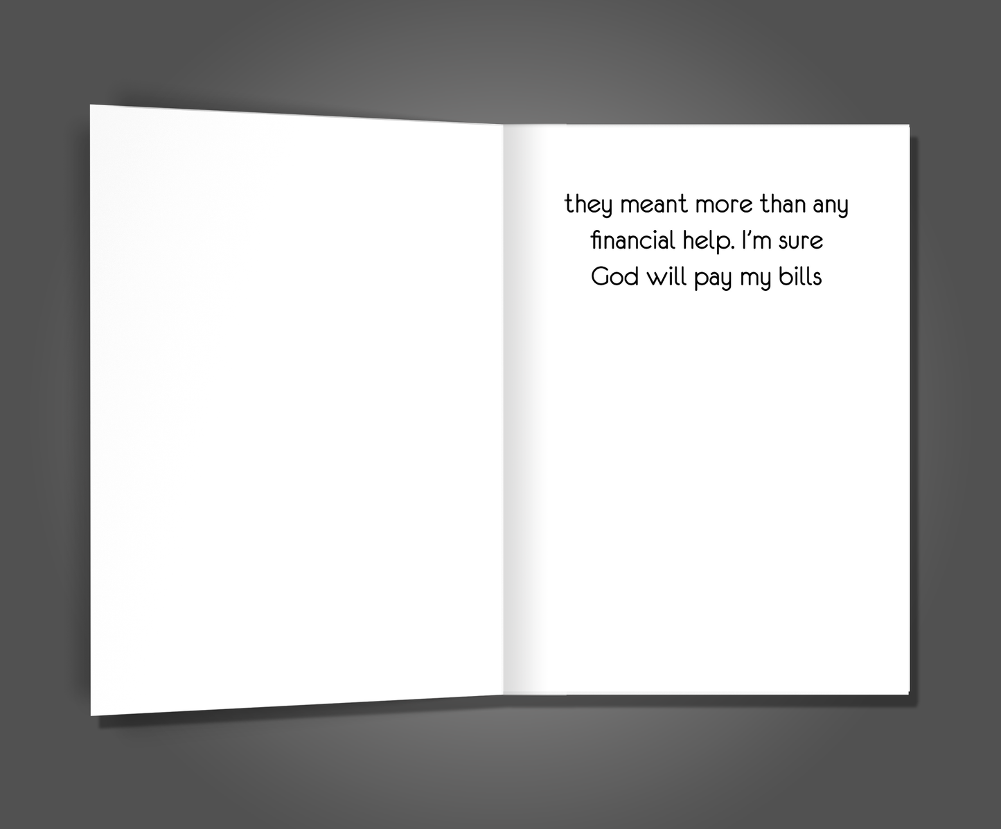 Prayers Won't Help, Thank You Card
