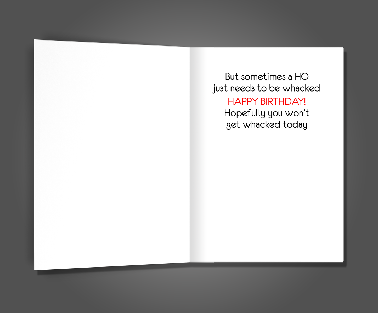 Whacking Hos, Birthday Card
