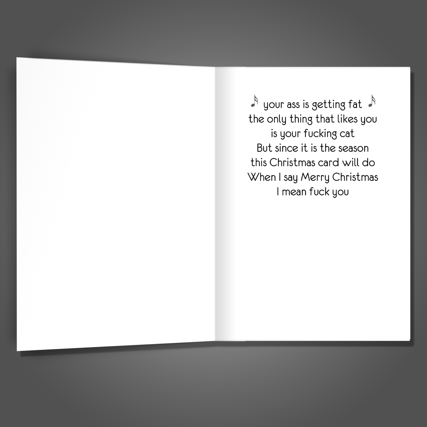 Fuck You and Your Cat, Christmas Card