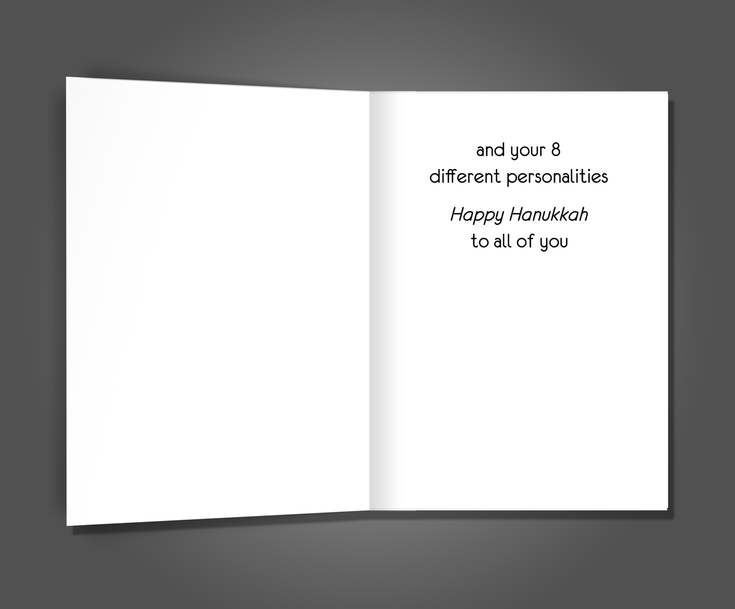 8 Personalities, Hanukkah Card