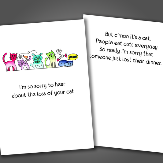 People Eat Cats, Cat Sympathy Card