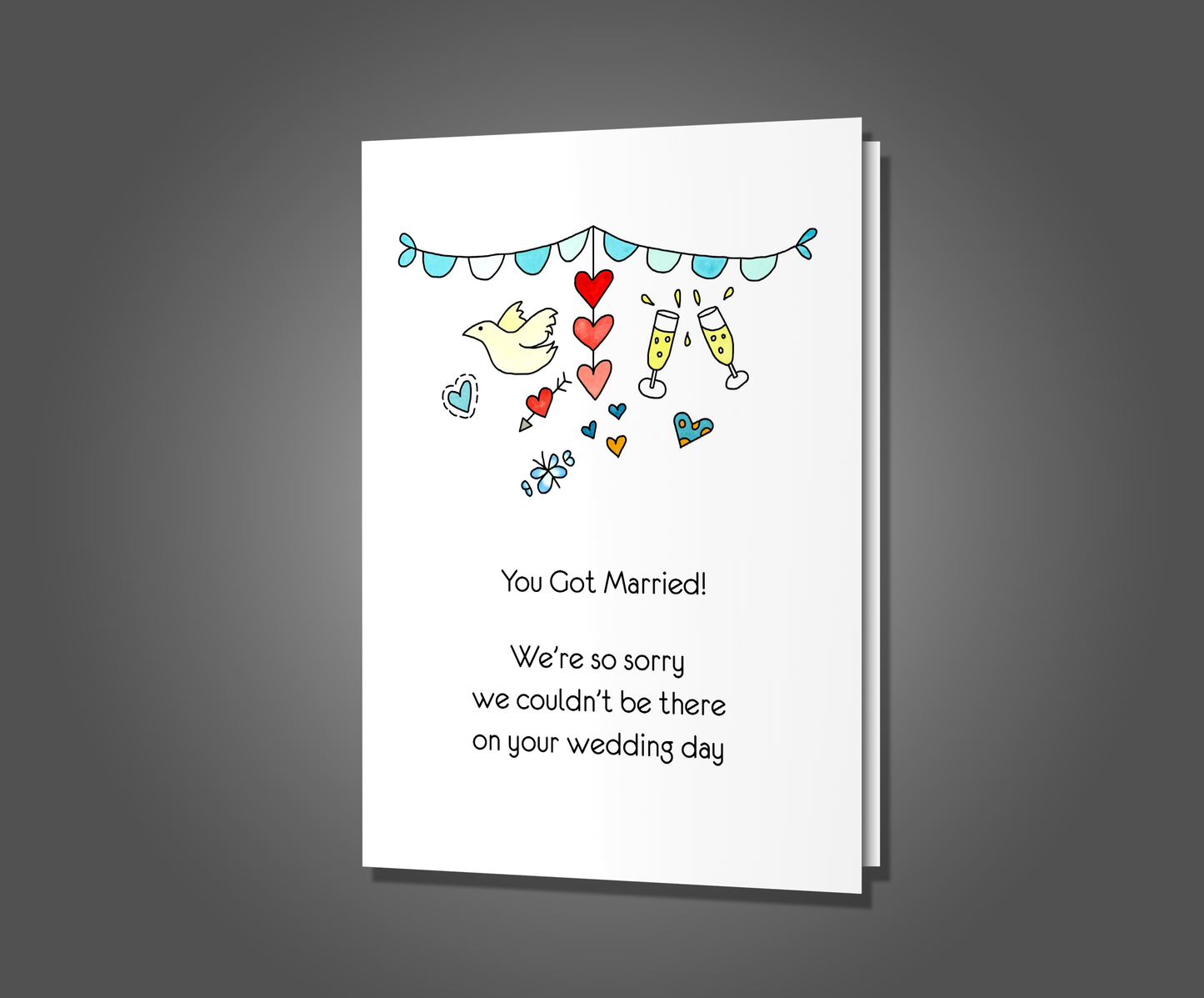 Missed Wedding Here for Divorce, Wedding Card