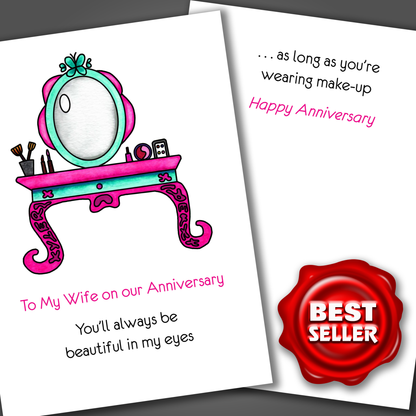 Beautiful Only with Make-Up, Anniversary Card