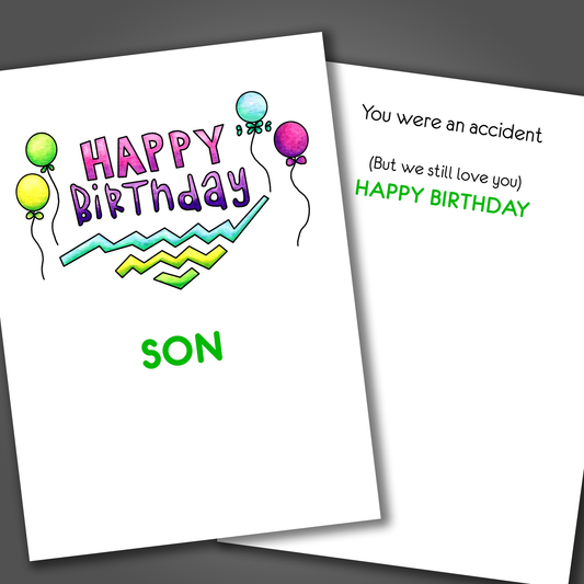 Birthday Son - You Were an Accident, Adult Humor