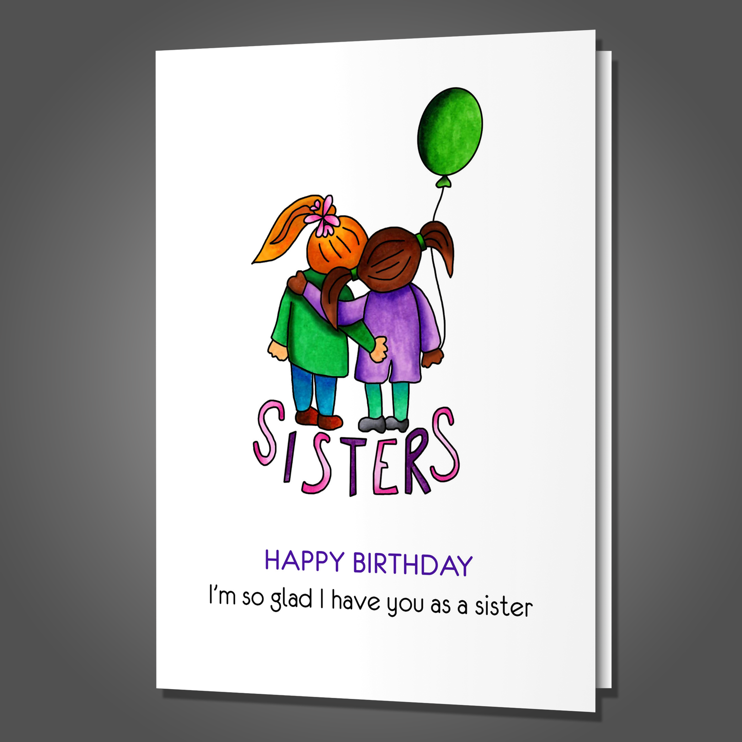 You'd Make an Ugly Brother - Sister Birthday Card, Watercolor Design