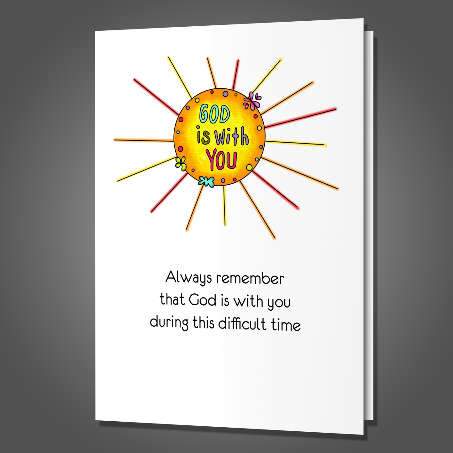 Funny God Is With You Encouragement Card, Adult Humor