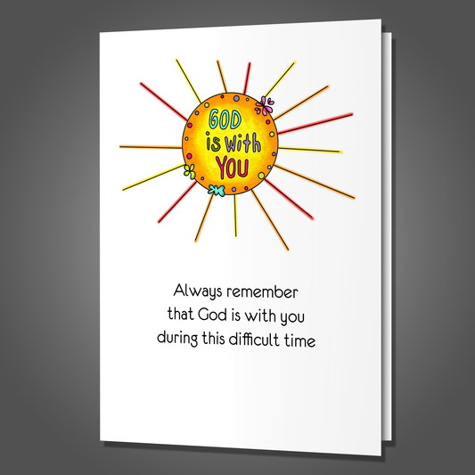 Funny God Is With You Encouragement Card, Adult Humor