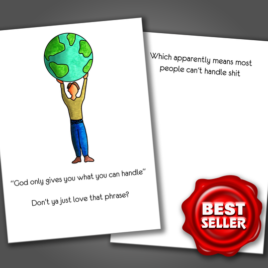People Can't Handle Shit - Encouragement Card, Funny Adult Humor Card, Special Occasion Card