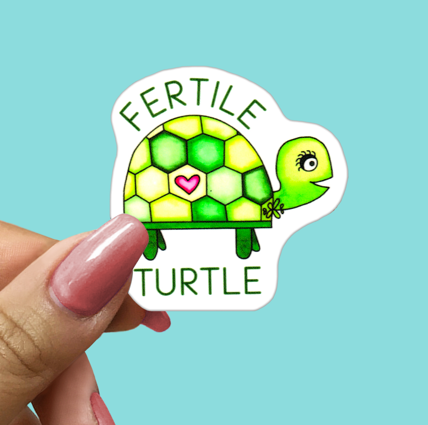 FERTILE TURTLE - Funny Sarcastic Vinyl Sticker for Laptop, Phone and More