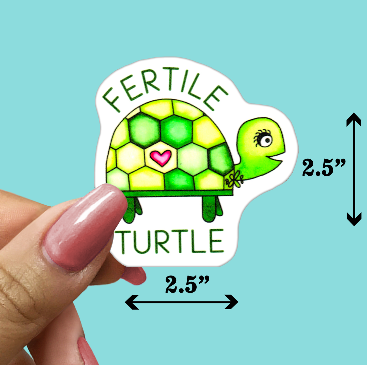 FERTILE TURTLE - Funny Sarcastic Vinyl Sticker for Laptop, Phone and More