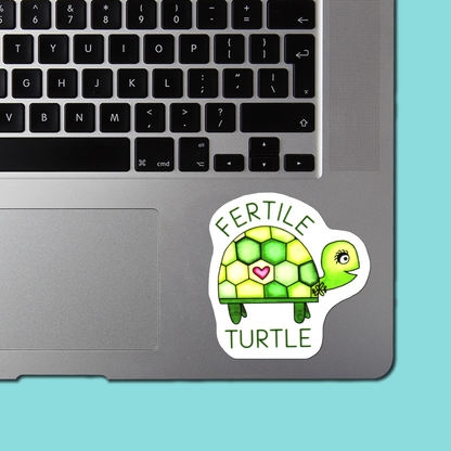 FERTILE TURTLE - Funny Sarcastic Vinyl Sticker for Laptop, Phone and More