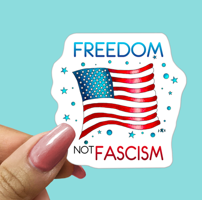 FREEDOM not FASCISM Sticker - Funny Sarcastic Vinyl Sticker for Laptop, Phone and More
