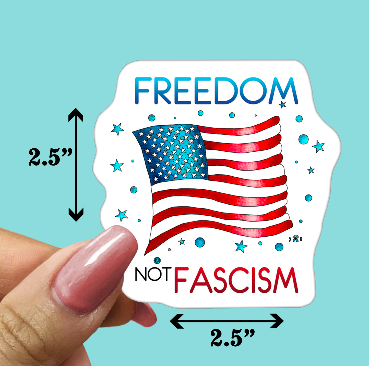 FREEDOM not FASCISM Sticker - Funny Sarcastic Vinyl Sticker for Laptop, Phone and More