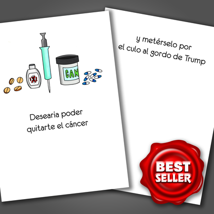 Poner Cáncer el Culo Gordo de Trump - Tarjeta Divertida