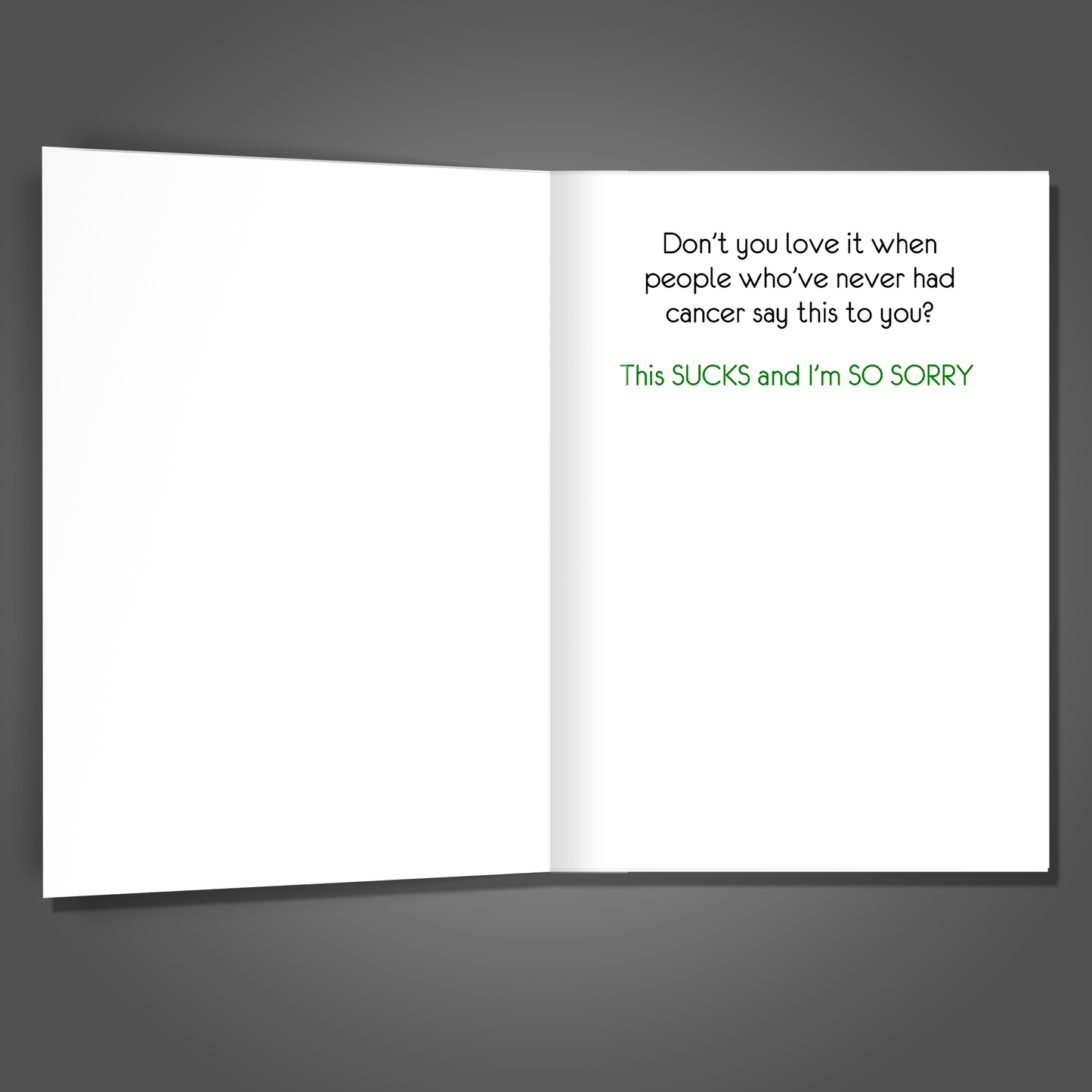 Cancer Sucks Encouragement Card