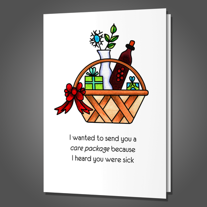 I Don't Care Package, Get Well Card