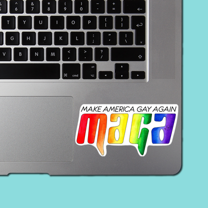 MAGA Make America Gay Again STICKER -  Funny Sarcastic Vinyl Sticker for Laptop, Phone and More