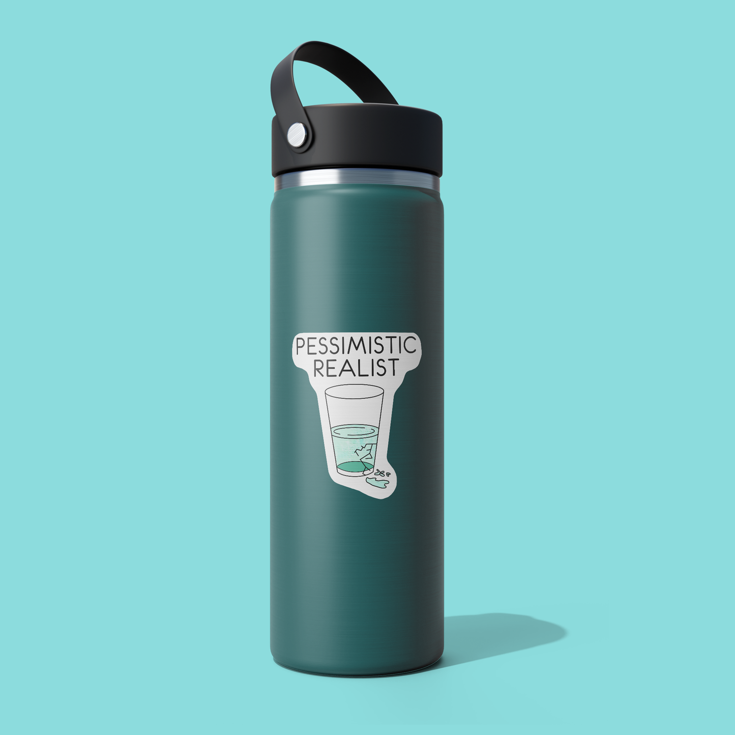 PESSIMISTIC REALIST Sticker - Funny Sarcastic Vinyl Sticker for Laptop, Phone and More