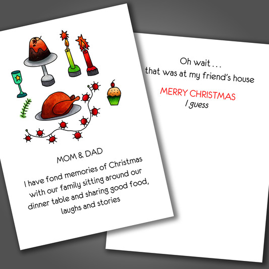 Funny Christmas at Friend's Home Christmas Card, Funny Christmas Card