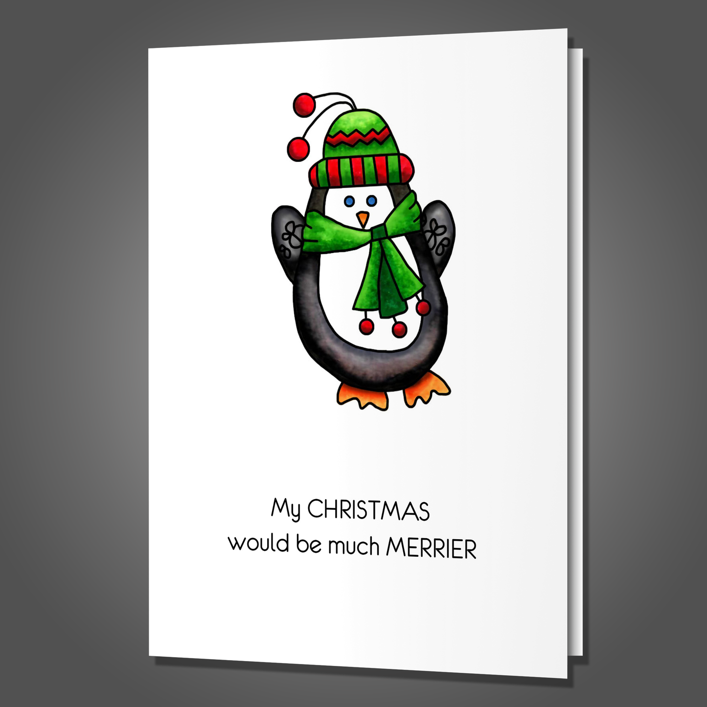 Merrier If You Were Less Hairier - I Want a Refund, Funny Christmas Card, Happy Holidays Card