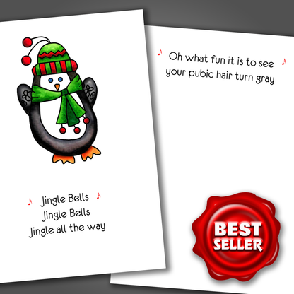 Pubic Hair Turning Gray, Funny Christmas Card, Happy Holidays Card