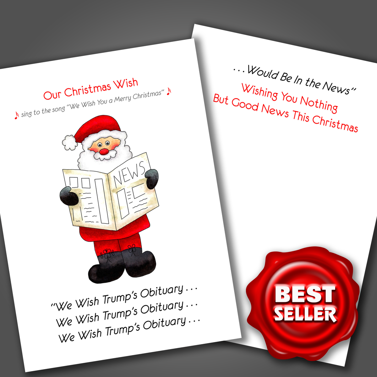 Anti Trump Christmas Card, Funny Political, Dark Humor Holiday Card