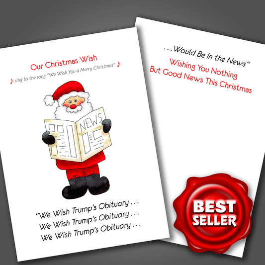 Anti Trump Christmas Card, Funny Political, Dark Humor Holiday Card