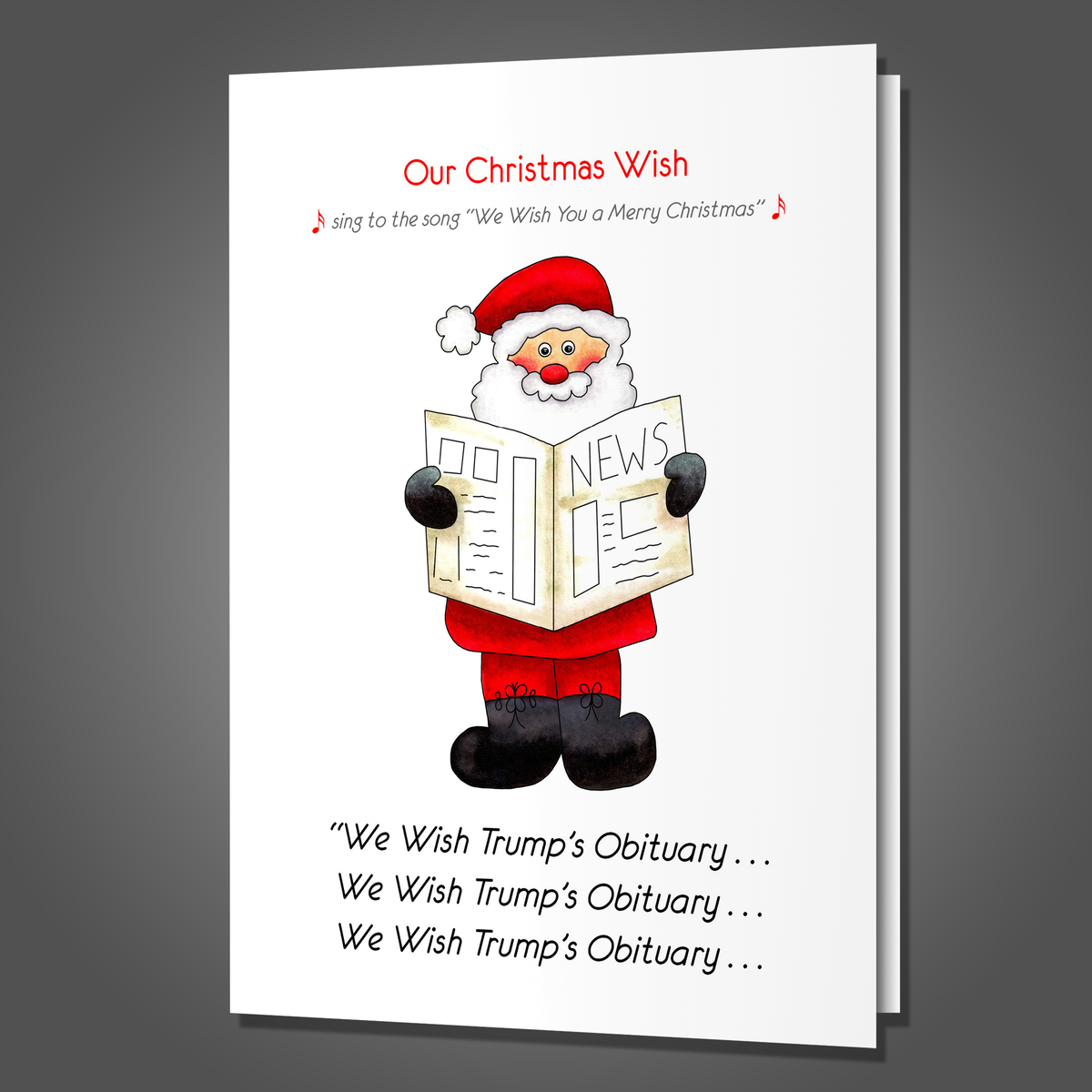 Anti Trump Christmas Card, Funny Political, Dark Humor Holiday Card