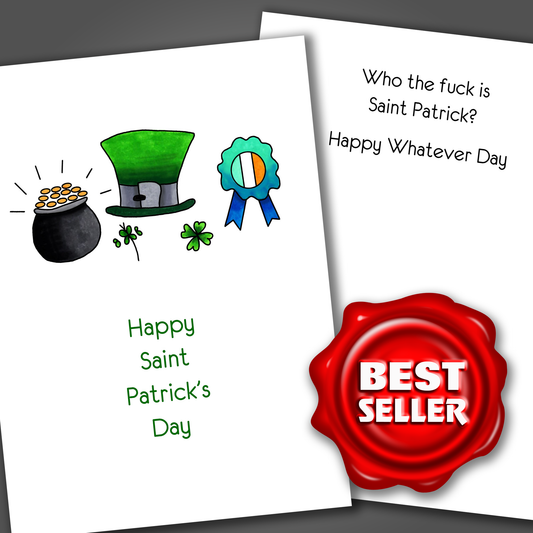 Who is St. Patrick? St. Patrick's Day Card, Funny St. Patrick Card, Funny Irish Card
