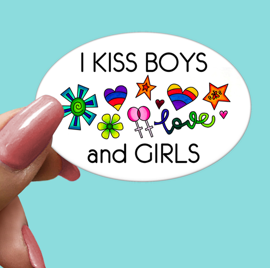 I Kiss Boys and Girls LGBTQ STICKER