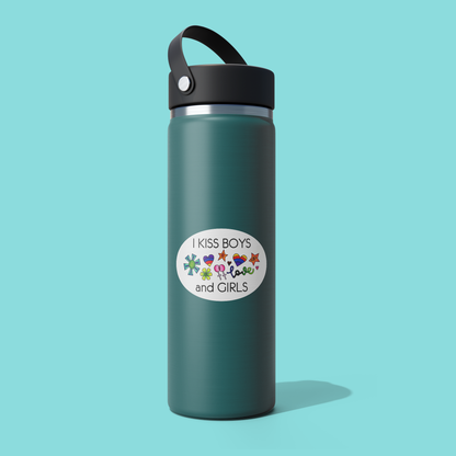 I Kiss Boys and Girls LGBTQ STICKER