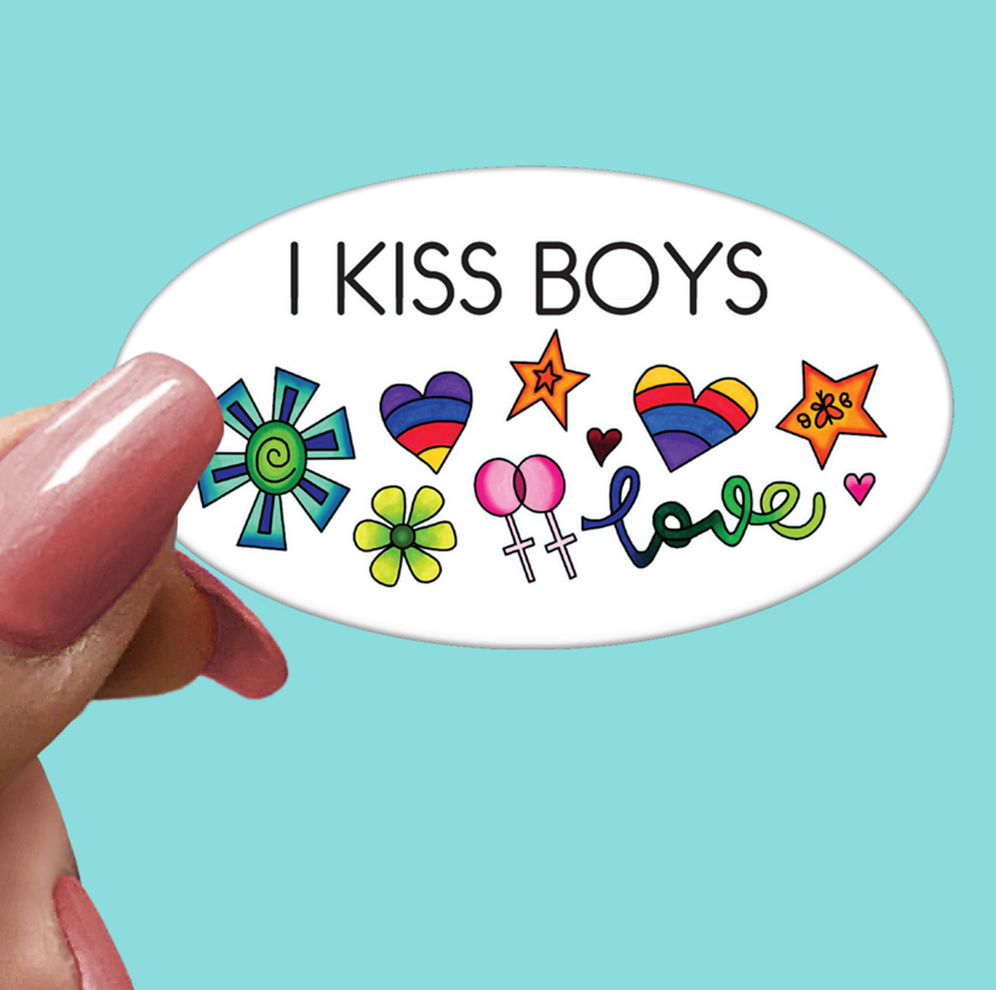 I Kiss Boys LGBTQ STICKER