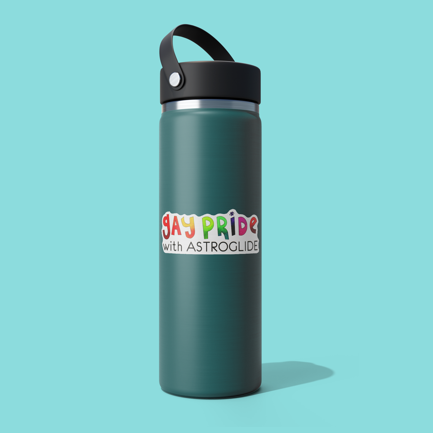 Gay Pride with ASTROGLIDE Sticker - Vinyl Sticker for Laptop, Phone and More