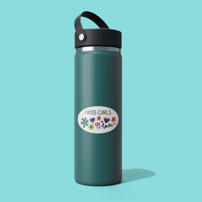 I Kiss Girls LGBTQ STICKER