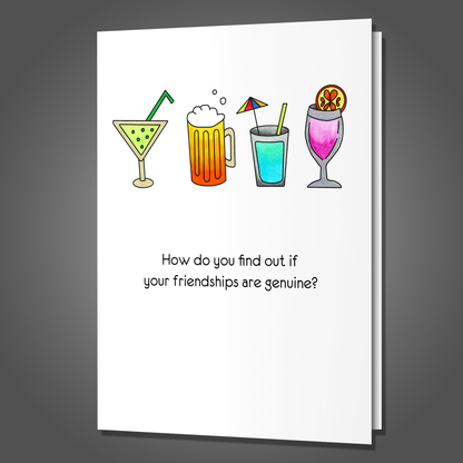 See Which Friends Stick Around - Funny Sobriety Card, Funny Encouragement Card, Funny Recovery Card