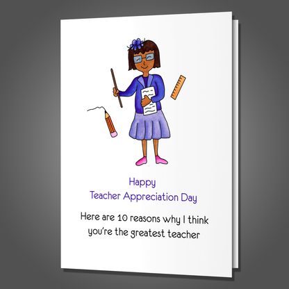 Greatest Teacher, Teacher Appreciation Card