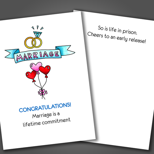 Marriage is Like Prison - Wedding Card