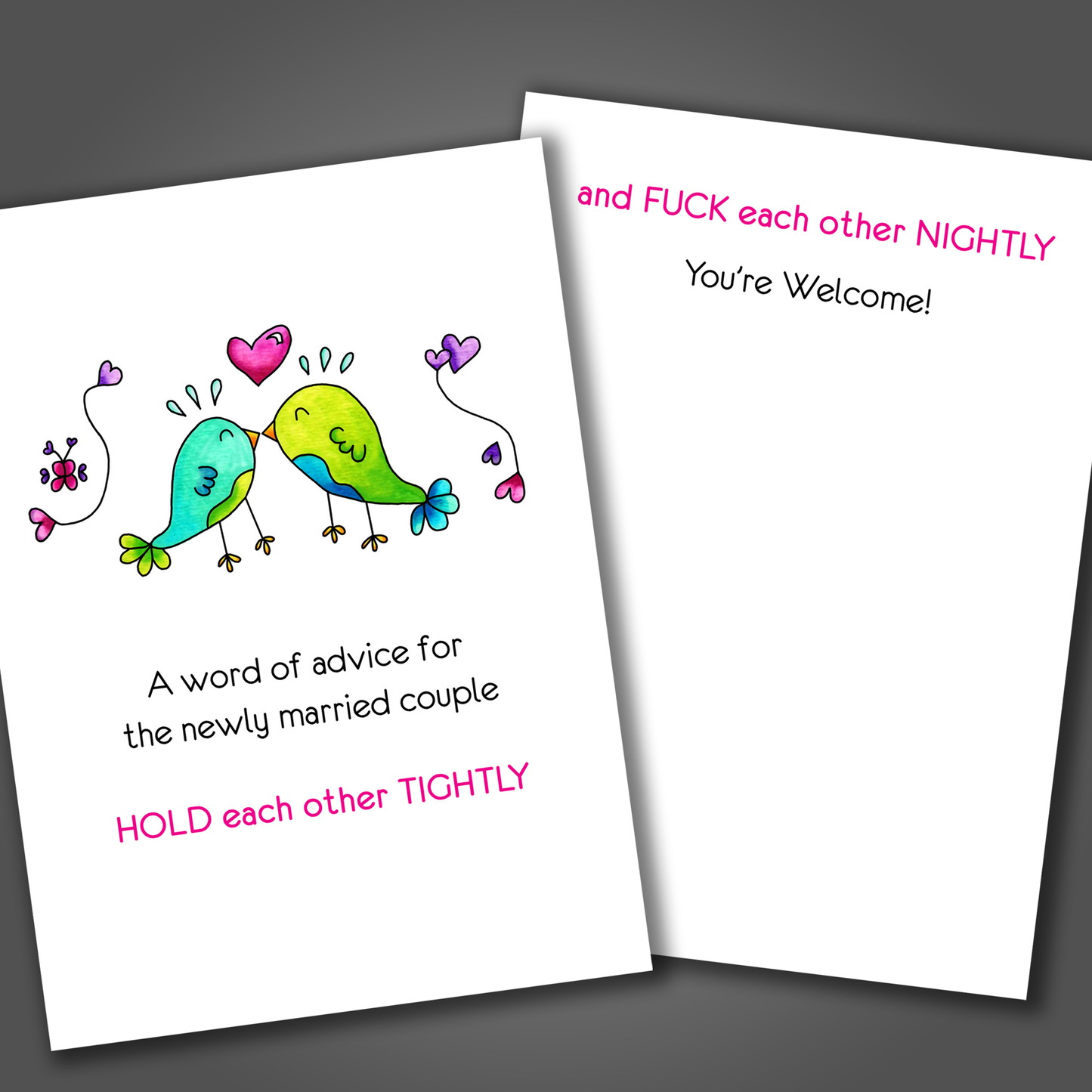 Fuck Nightly Wedding Card - You Got Married Card, Wedding Congratulations