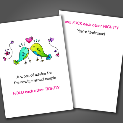 Fuck Nightly Wedding Card - You Got Married Card, Wedding Congratulations