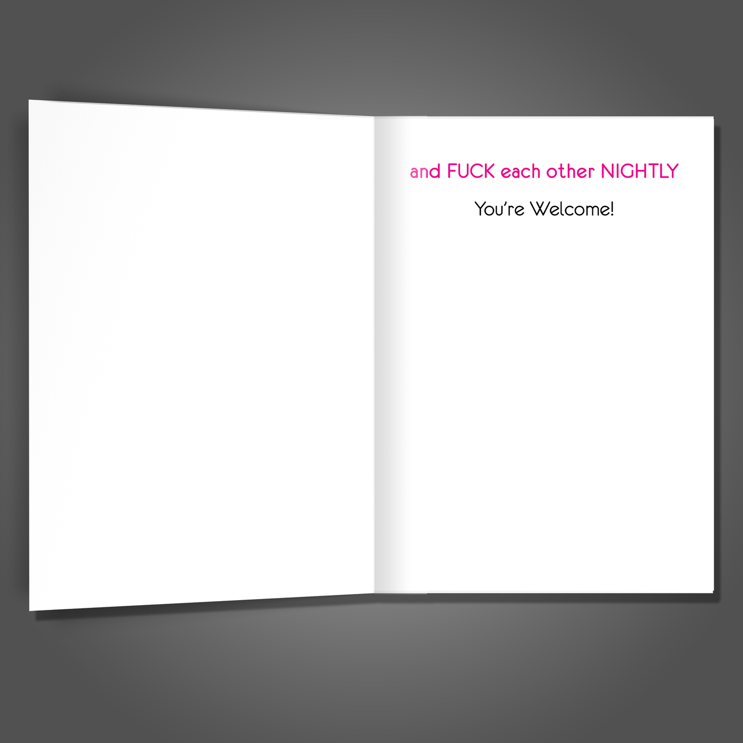 Fuck Nightly Wedding Card - You Got Married Card, Wedding Congratulations