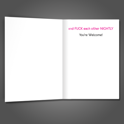 Fuck Nightly Wedding Card - You Got Married Card, Wedding Congratulations