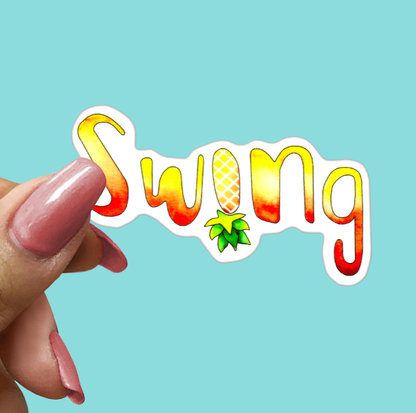 SWING STICKER - Funny Sarcastic Vinyl Sticker for Laptop, Phone and More