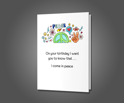 Cum In Peace, Birthday Card