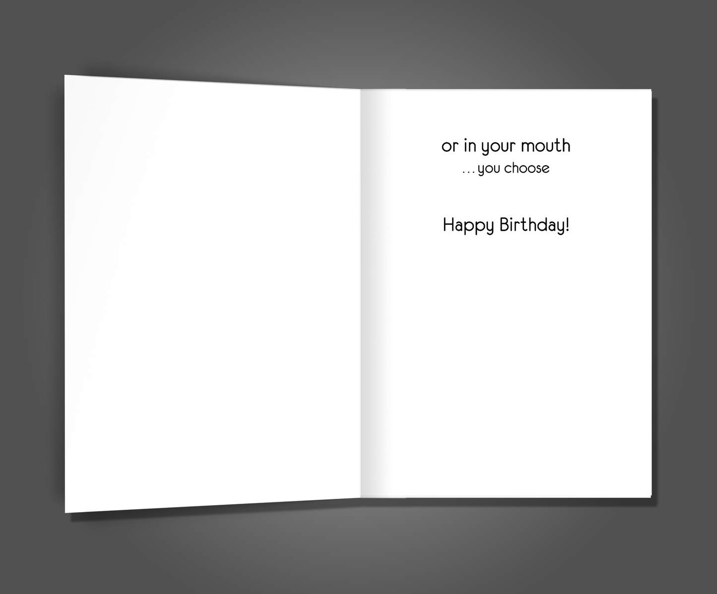 Cum In Peace, Birthday Card