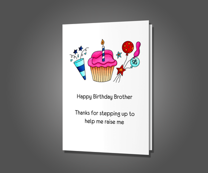 Raising Me, Brother Birthday Card
